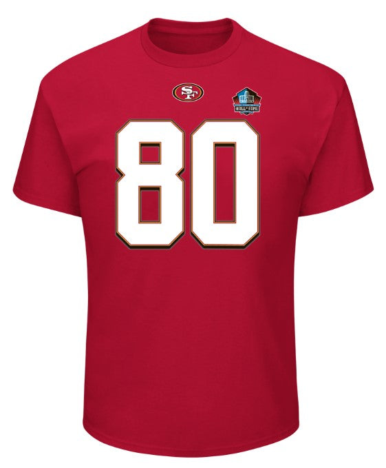 Jerry Rice San Francisco 49ers Hall of Fame Inductee Player Name & Number T-Shirt