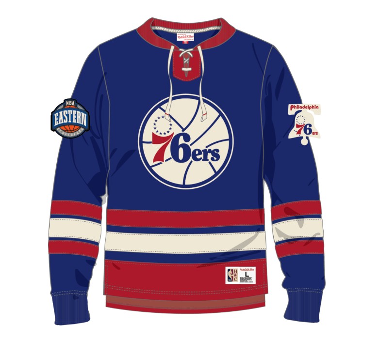 Philadelphia 76ers Mitchell Ness Heritage Lace-Up Vintage Logo