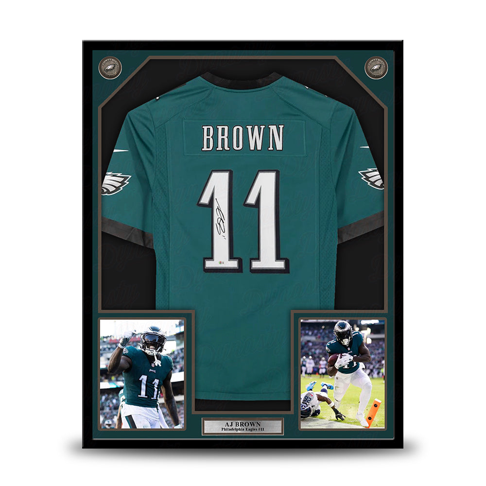 AJ Brown Philadelphia Eagles Autographed Framed Midnight Green