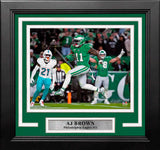 AJ Brown Kelly Green Touchdown Philadelphia Eagles 8" x 10" Framed Football Photo - Dynasty Sports & Framing