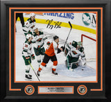 Bobby Brink First Career Goal Autographed Philadelphia Flyers 11" x 14" Framed Hockey Photo - Dynasty Sports & Framing