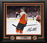 Bobby Brink Fist Pump Autographed Philadelphia Flyers 11" x 14" Framed Hockey Photo - Dynasty Sports & Framing