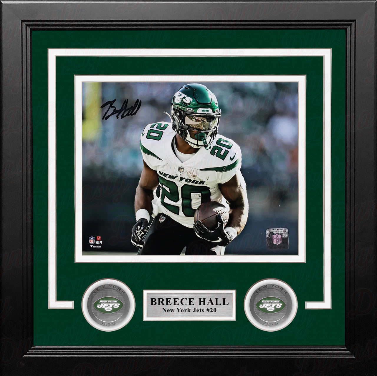 Breece Hall in Action New York Jets Autographed 8" x 10" Framed Football Photo