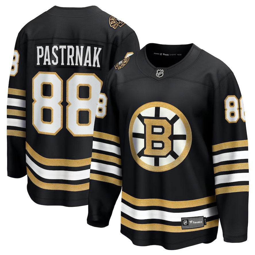 David Pastrnak Boston Bruins 100th Anniversary Premier Breakaway Player Jersey - Black