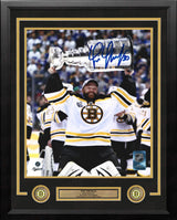 Tim Thomas 2011 Stanley Cup Champions Boston Bruins Autographed 16" x 20" Framed Hockey Photo - Dynasty Sports & Framing