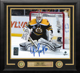 Tim Thomas 2011 Stanley Cup Finals Action Boston Bruins Autographed 16" x 20" Framed Hockey Photo - Dynasty Sports & Framing