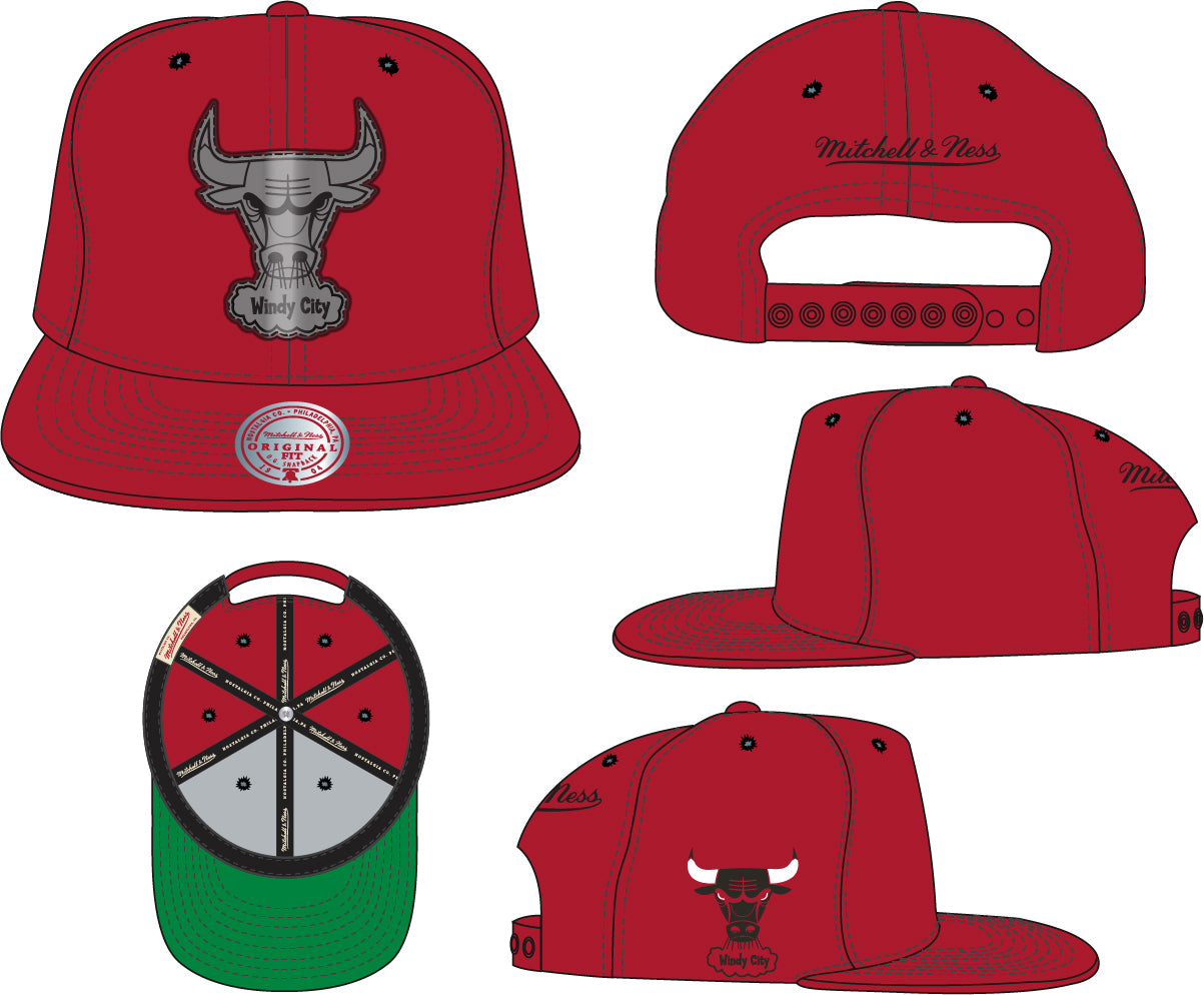 Chicago Bulls Mitchell & Ness Toss Up Snapback Vintage Hat