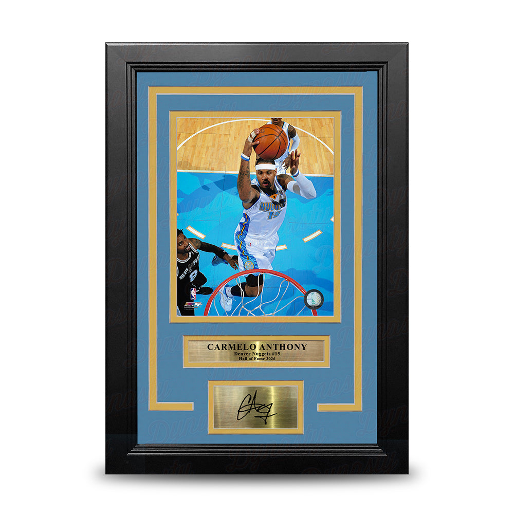 Carmelo Anthony Rim Cam Denver Nuggets 8x10 Framed Basketball