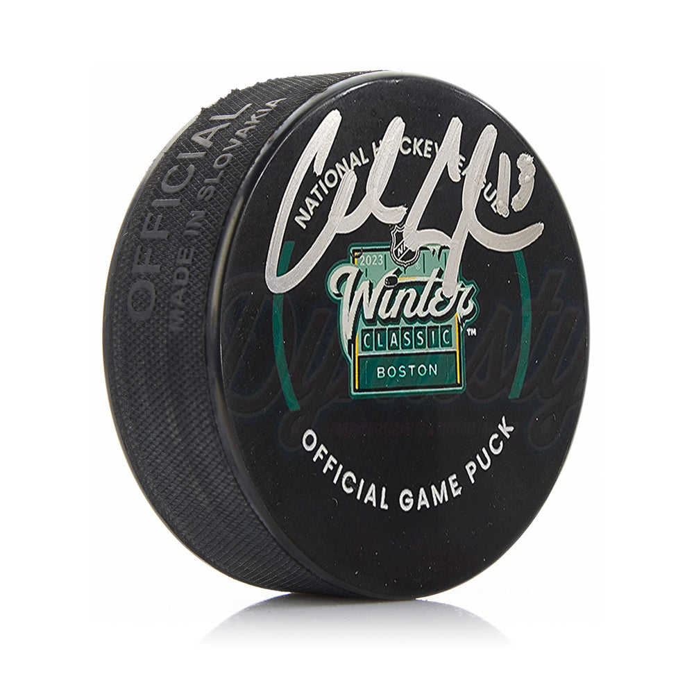 Charlie Coyle Boston Bruins Autographed 2023 Winter Classic Official Game Hockey Puck