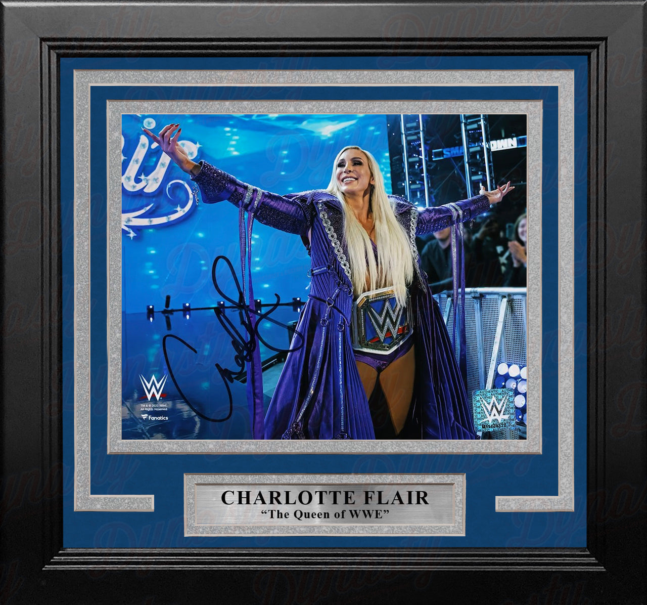 Charlotte Flair Championship Entrance Autographed 8" x 10" Framed WWE Wrestling Photo
