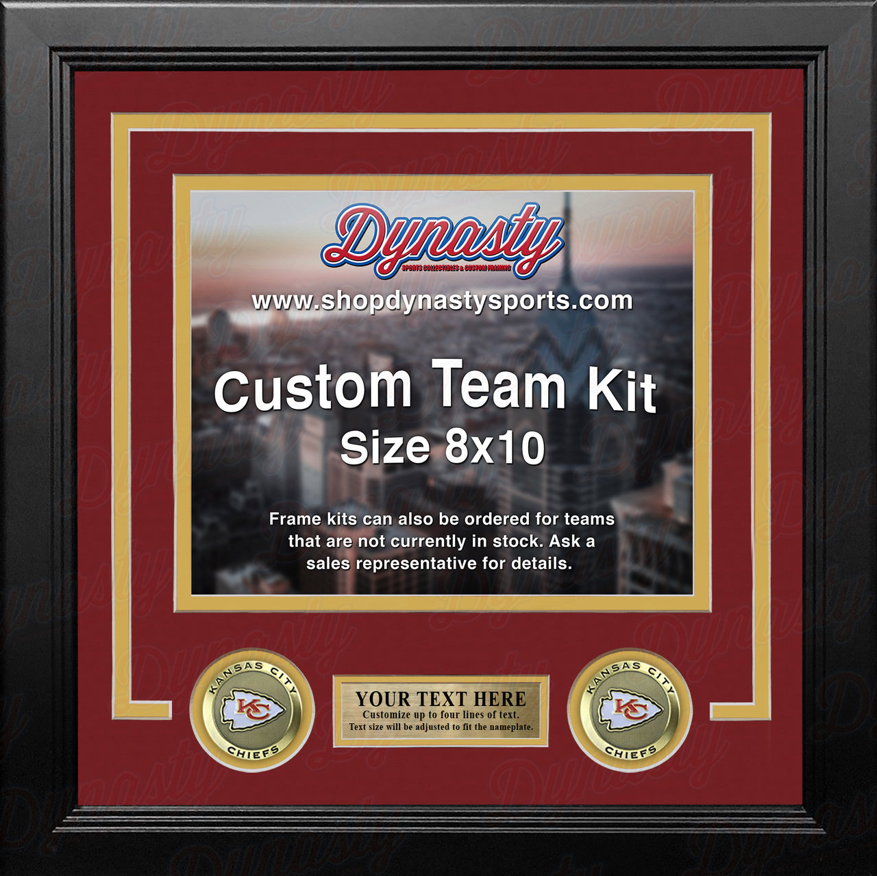 Kansas City Chiefs Custom NFL Football 8x10 Picture Frame Kit (Multiple Colors)