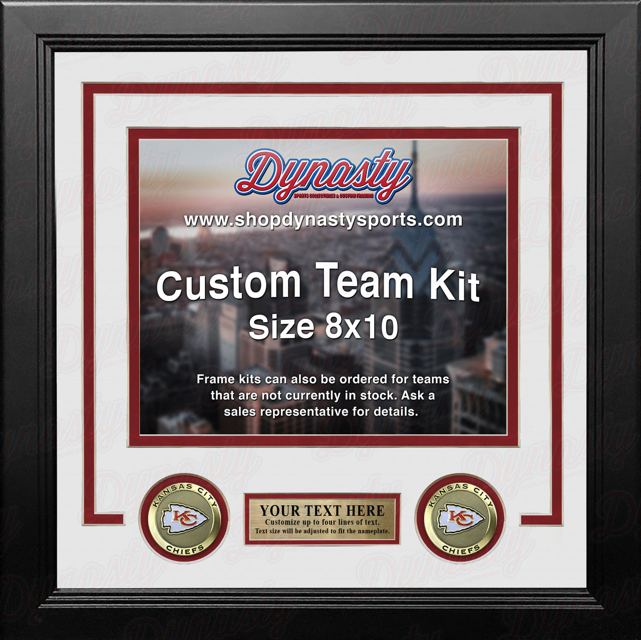 Kansas City Chiefs Custom NFL Football 8x10 Picture Frame Kit (Multiple Colors)