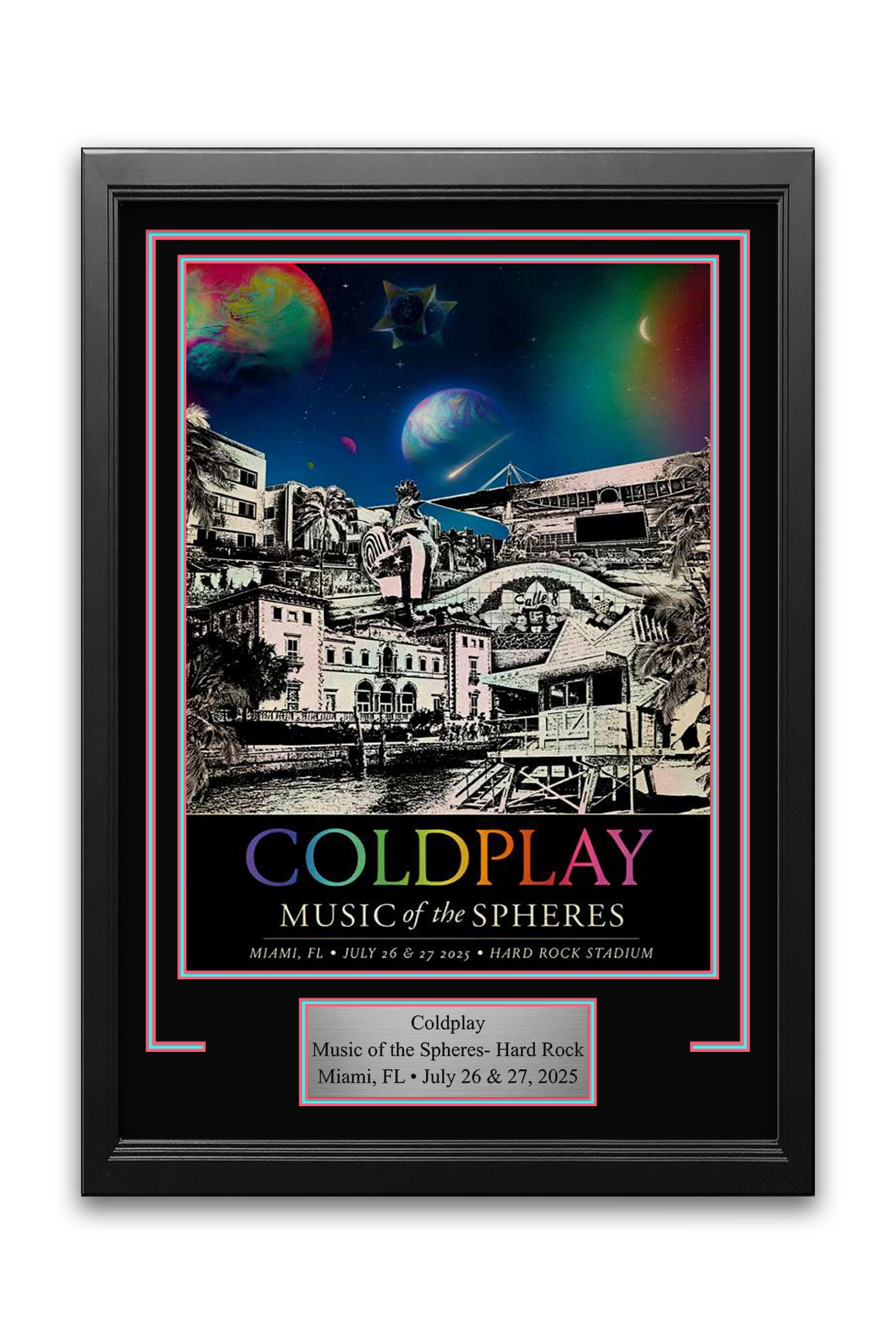 Coldplay Music of the Spheres Hard Rock Stadium Concert Poster Frame