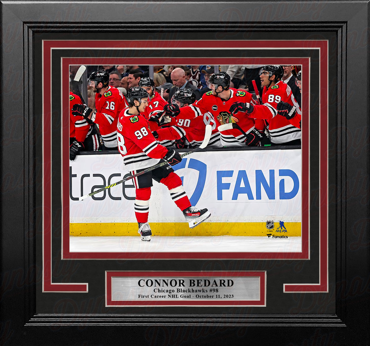 Connor Bedard First NHL Goal Chicago Blackhawks 8" x 10" Framed Hockey Photo
