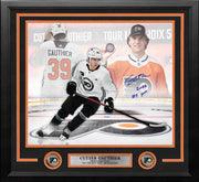 Cutter Gauthier Philadelphia Flyers Autographed 16x20 Framed Draft Hockey Photo Inscribed #5 Pick - Dynasty Sports & Framing