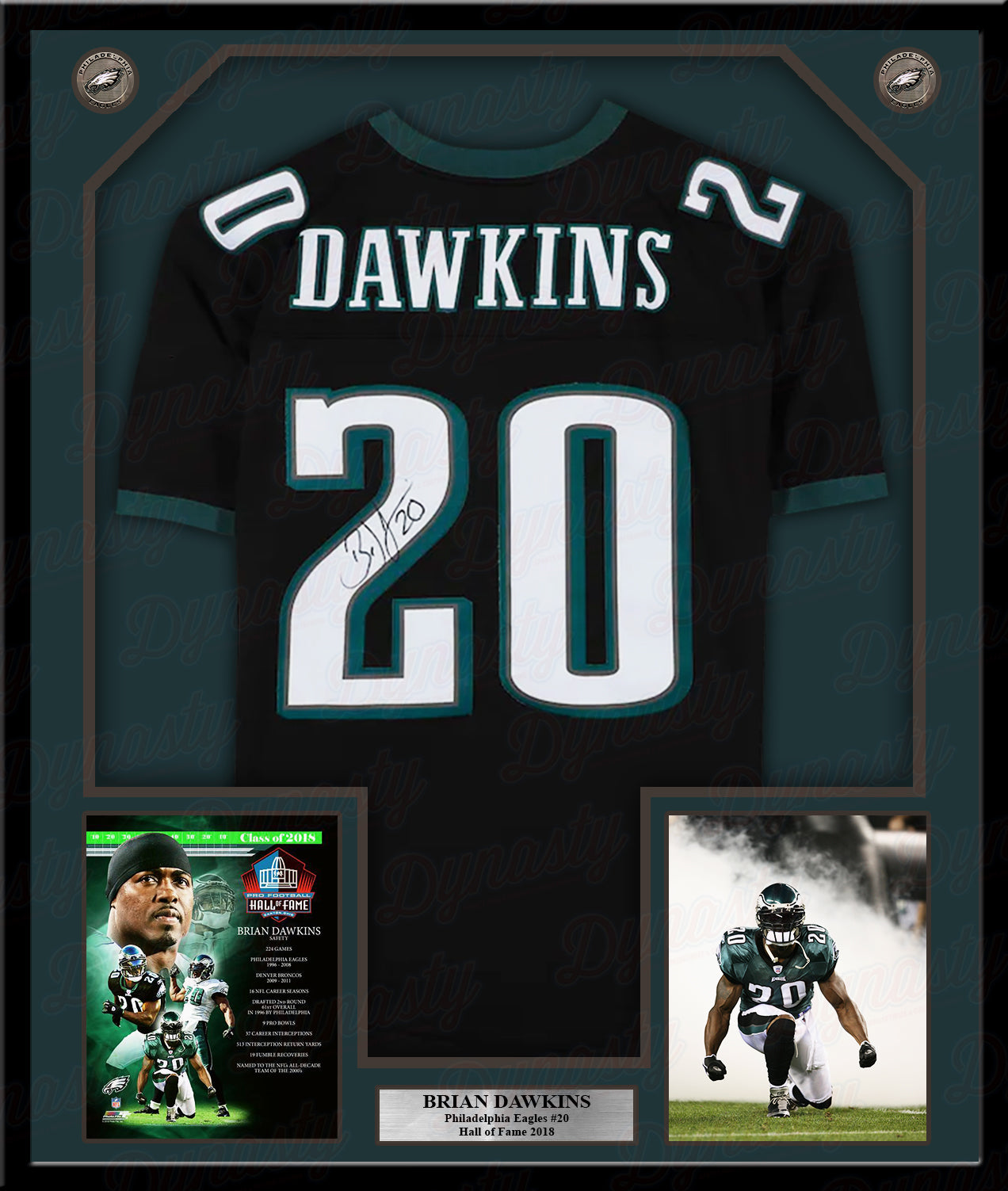 Brian Dawkins Philadelphia Eagles Autographed Framed White Jersey