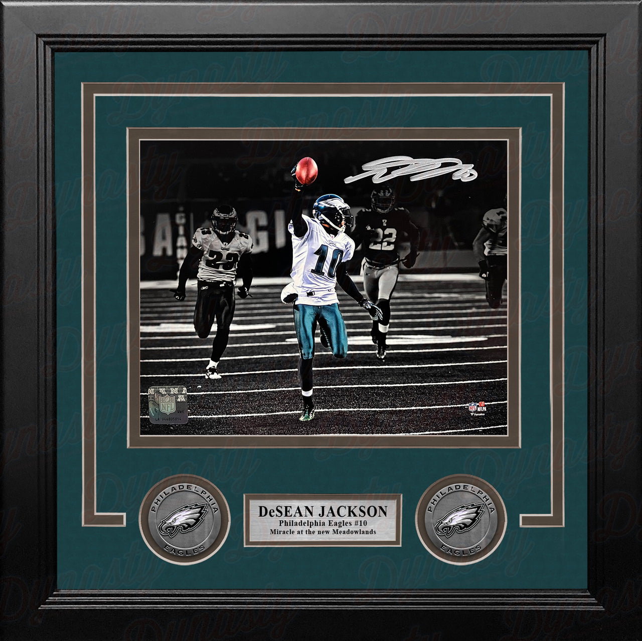 DeSean Jackson Miracle at the New Meadowlands Philadelphia Eagles Autographed 8" x 10" Framed Photo