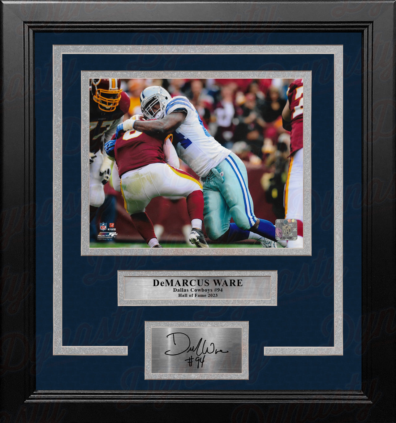 DeMarcus Ware Tackling Action Dallas Cowboys 8" x 10" Framed Football Photo with Engraved Autograph