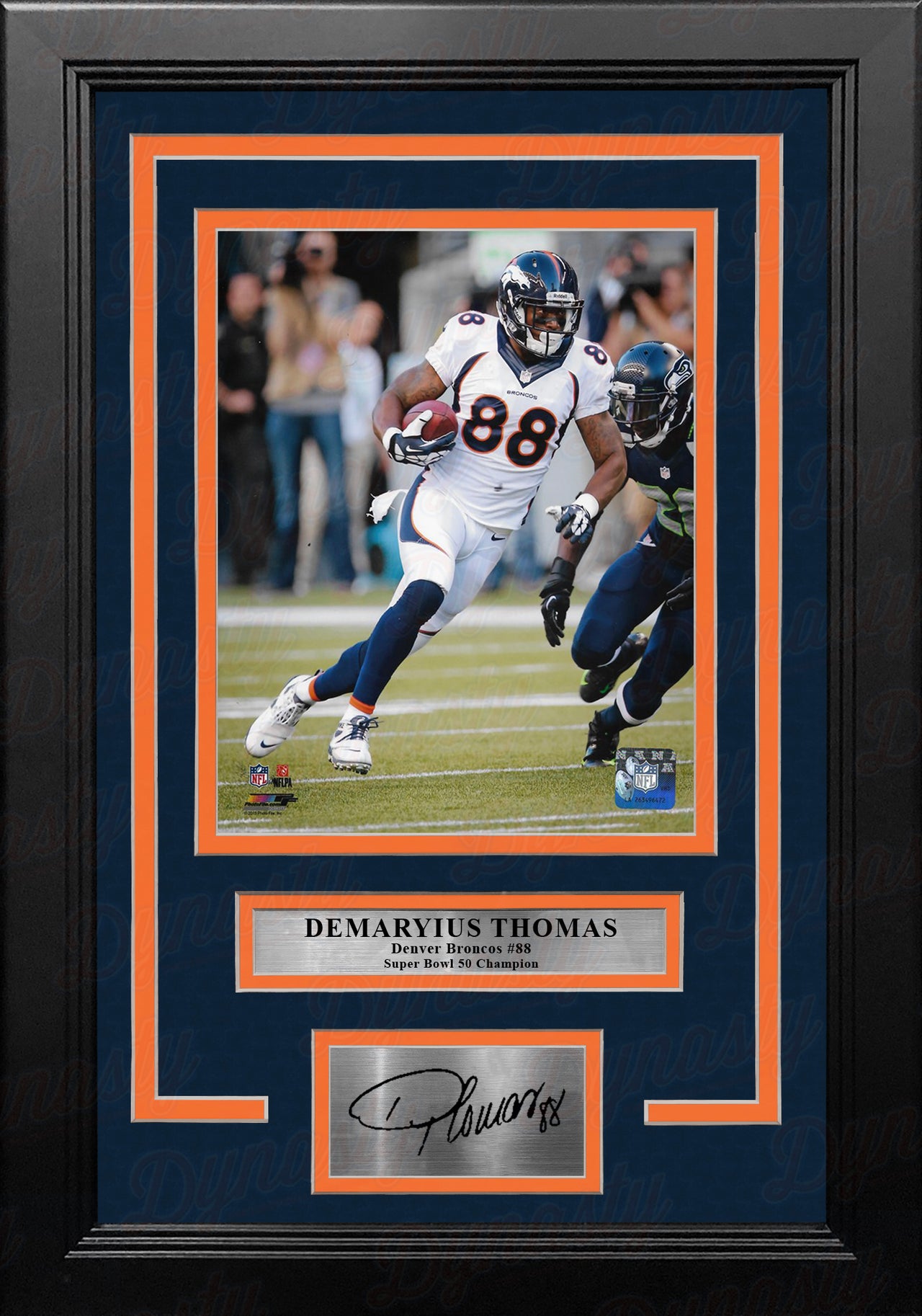 Demaryius Thomas in Action Denver Broncos 8" x 10" Framed Football Photo with Engraved Autograph