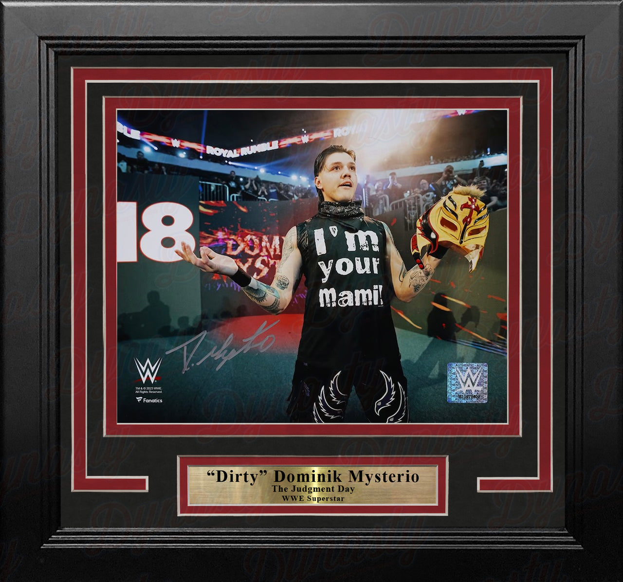 Dominik Mysterio Royal Rumble Entrance Autographed 8" x 10" Framed WWE Wrestling Photo