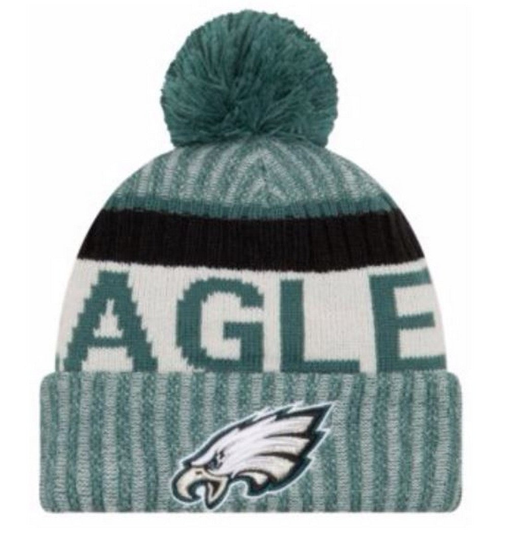 Philadelphia Eagles New Era Green/White Official Sport Knit Hat