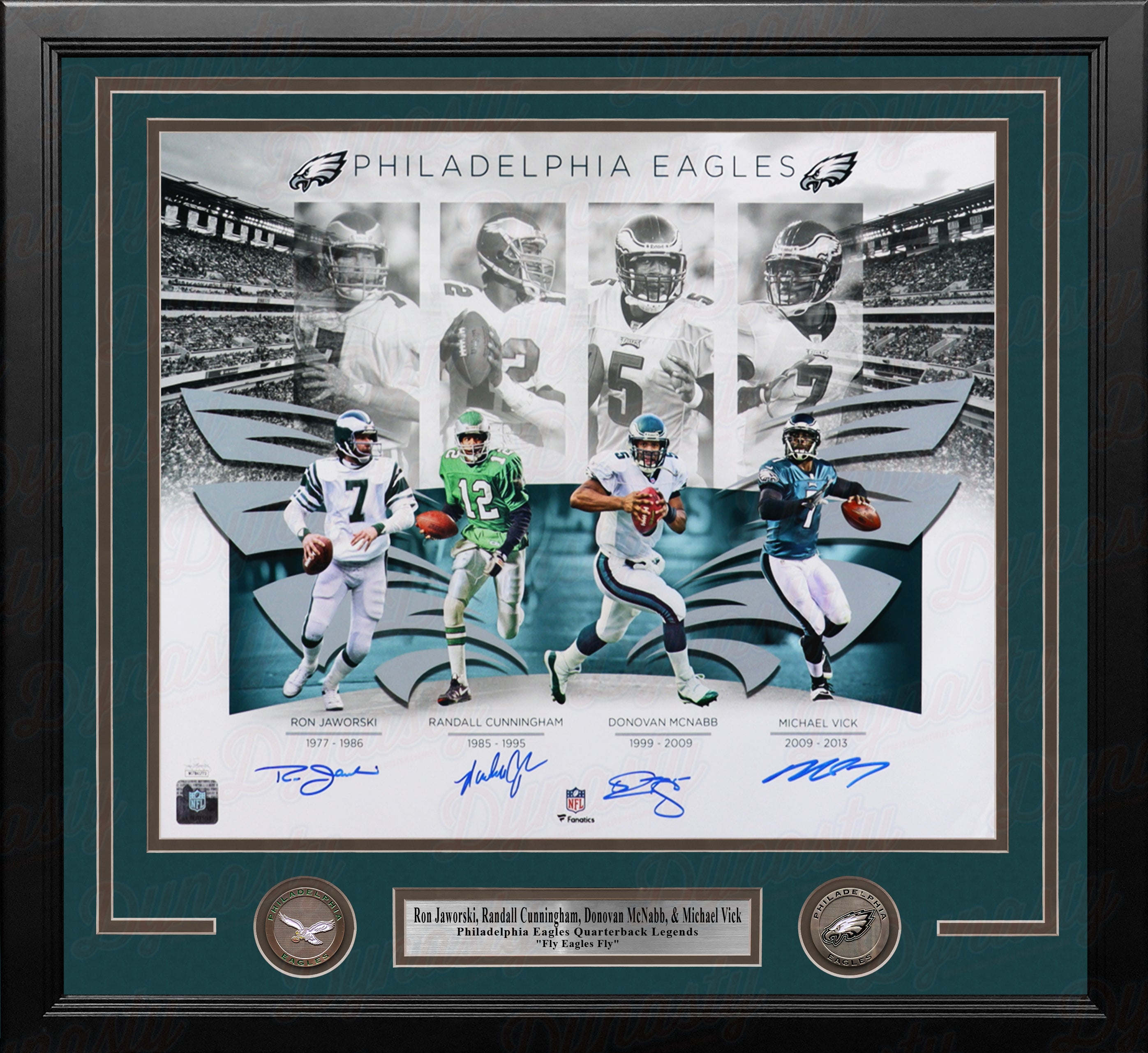 Randall Cunningham Autographed and Framed Philadelphia Eagles Jersey
