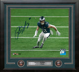 Reed Blankenship Super Bowl LIX Action Philadelphia Eagles Autographed 11" x 14" Framed Photo - Dynasty Sports & Framing
