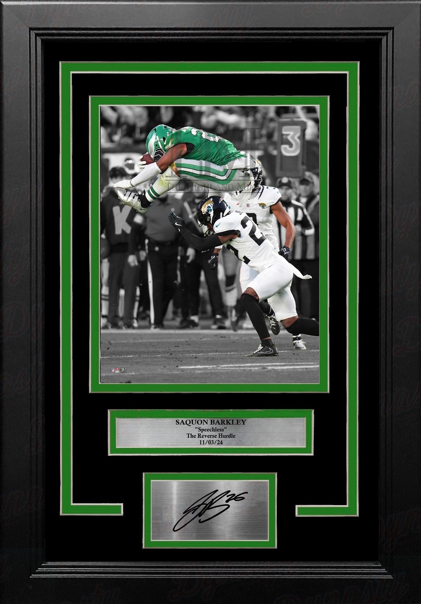 Saquon Barkley Reverse Hurdle Philadelphia Eagles 8x10 Framed