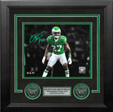 Quinyon Mitchell Kelly Green Action Philadelphia Eagles Autographed 8" x 10" Framed Photo - Dynasty Sports & Framing