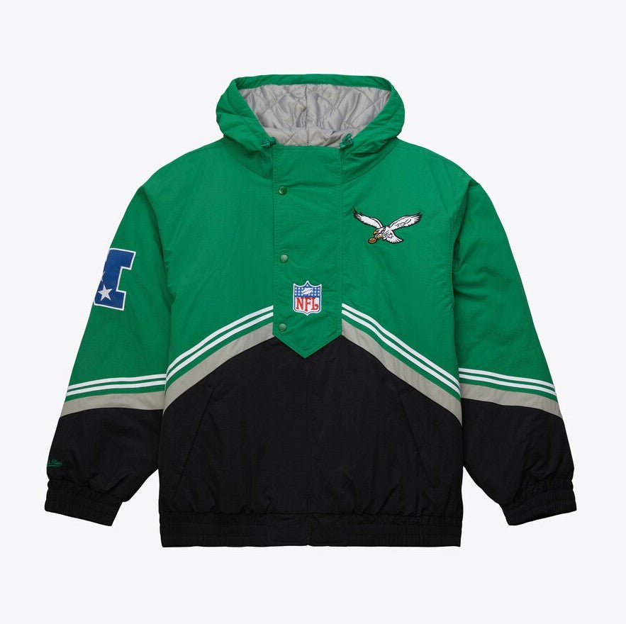 NFL イーグルス ナイロンジャケット フード付き Philadelphia Eagles Mitchell & Ness Throw It Back Full-Zip Vintage