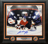 Dan Vladar Philadelphia Flyers Diving Save Autographed 11" x 14" Framed Hockey Photo - Dynasty Sports & Framing