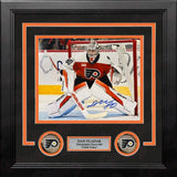Dan Vladar in Net Philadelphia Flyers Autographed 8" x 10" Framed Hockey Photo - Dynasty Sports & Framing