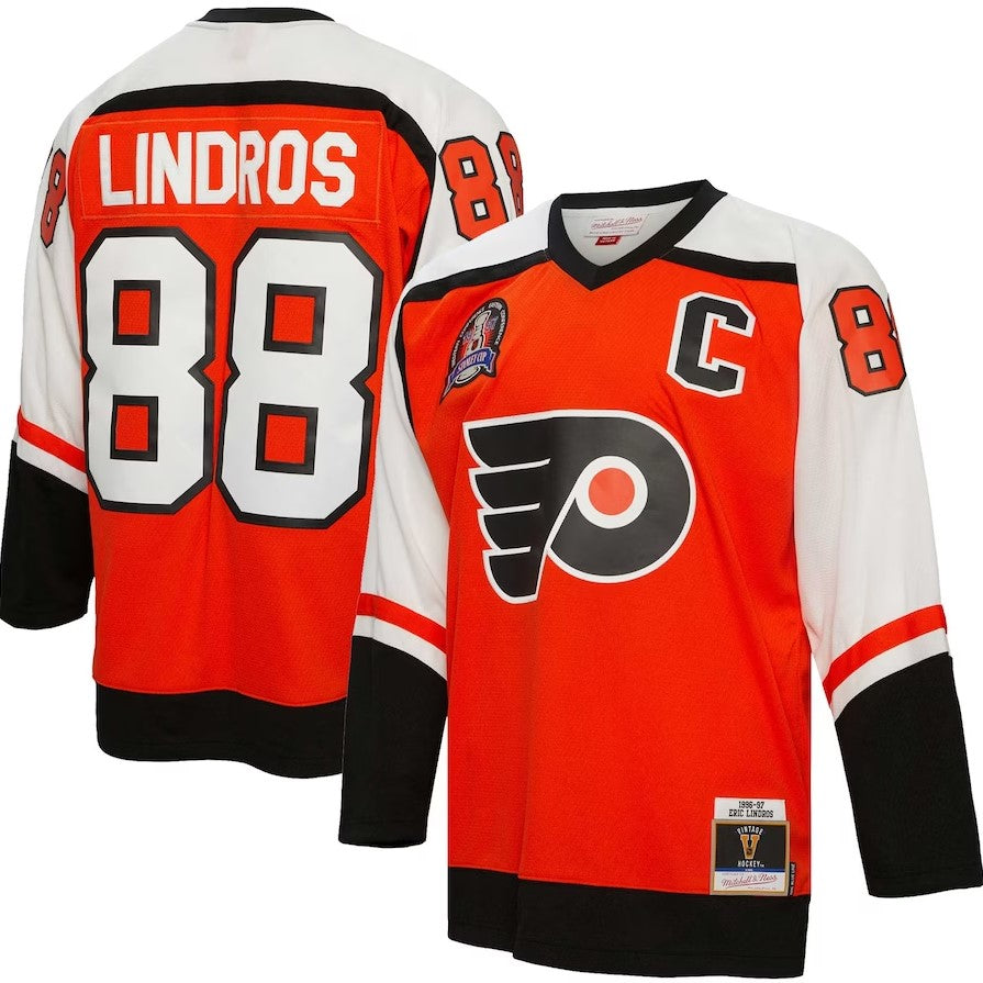 Eric Lindros Philadelphia Flyers Mitchell & Ness 1996/97 Captain Patch Blue Line Player Jersey