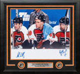 Legion of Doom Autographed Philadelphia Flyers 11" x 14" Framed Photo (LeClair, Renberg) - Dynasty Sports & Framing