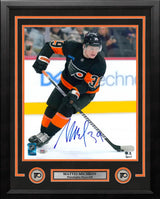 Matvei Michkov in Black Philadelphia Flyers Autographed 11" x 14" Framed Hockey Photo - Dynasty Sports & Framing