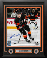 Travis Konecny Skating Action Philadelphia Flyers Autographed 16" x 20" Framed Hockey Photo - Dynasty Sports & Framing