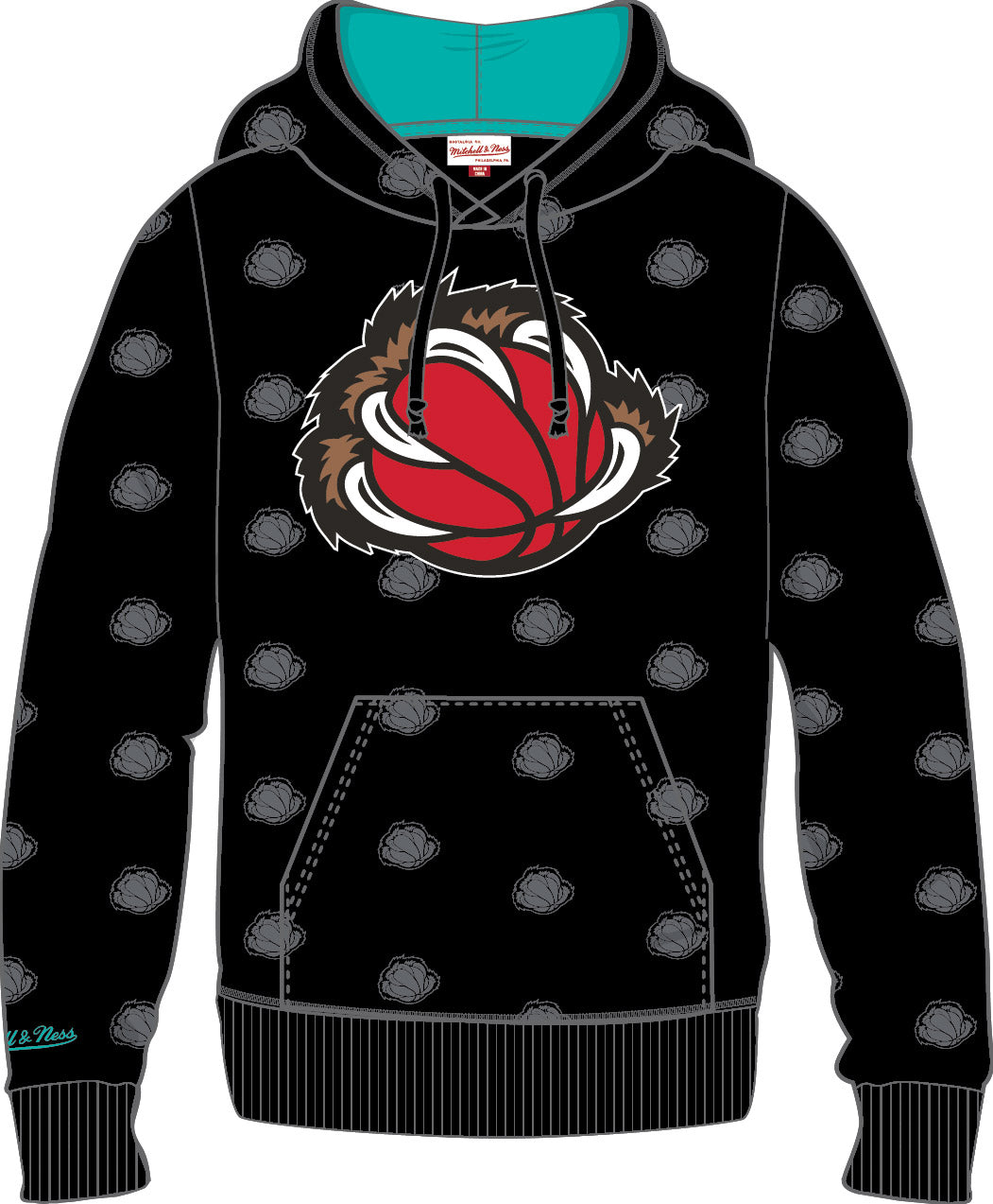 Vancouver Grizzlies Mitchell & Ness All Over Print Fleece Hoodie