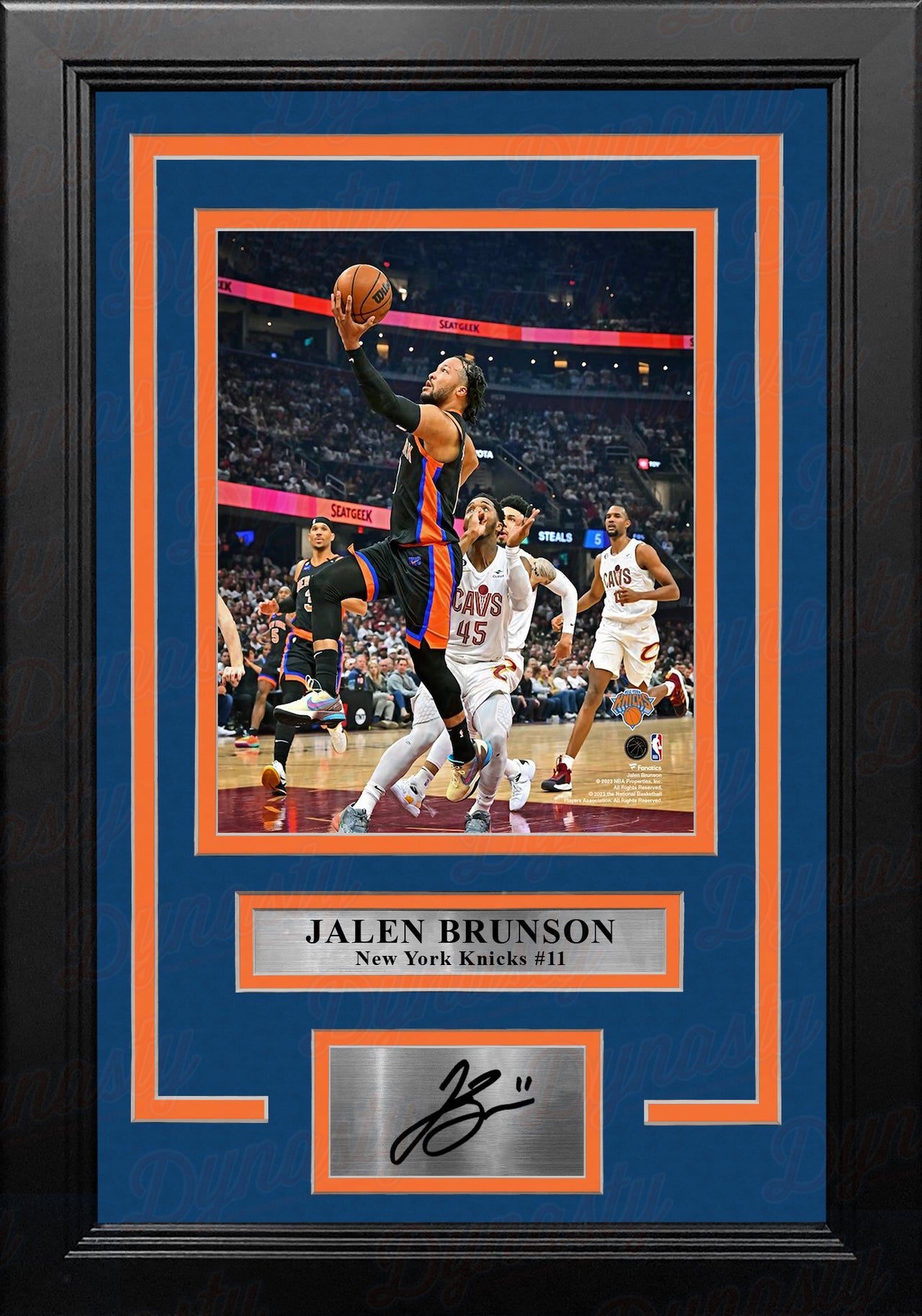 Jalen Brunson in Action New York Knicks 8" x 10" Framed Basketball Photo with Engraved Autograph