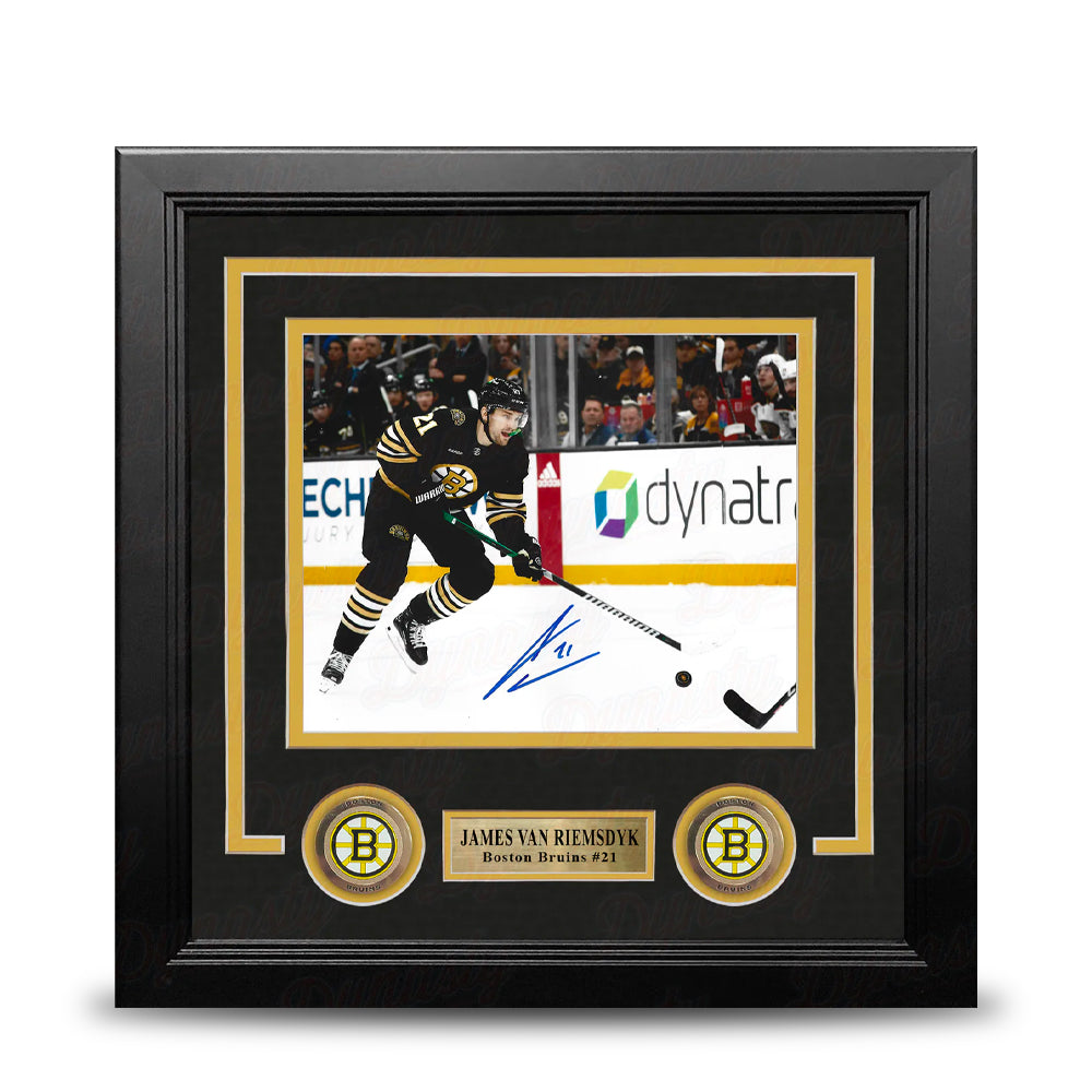 James Van Riemsdyk Skating Action Autographed Boston Bruins 8" x 10" Framed Hockey Photo