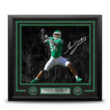 Jeremiah Trotter, Jr. Blackout Philadelphia Eagles Autographed 16" x 20" Framed Football Photo - Dynasty Sports & Framing