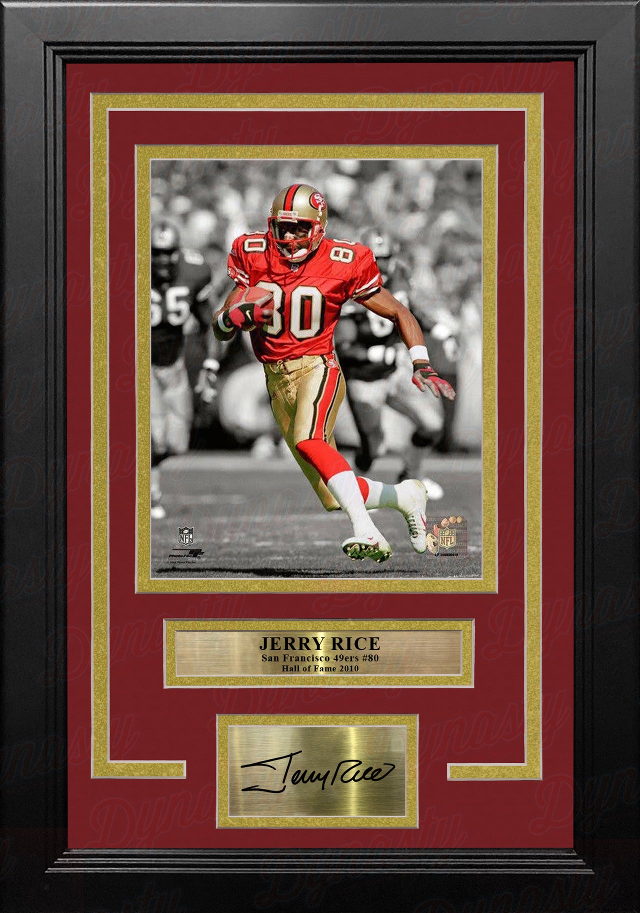 Jerry Rice San Francisco 49ers 8" x 10" Framed Football Spotlight Photo with Engraved Autograph