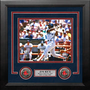 Jim Rice Swinging Action Boston Red Sox Autographed 8" x 10" Framed Baseball Photo - Dynasty Sports & Framing