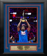 Joel Embiid 2023 MVP Trophy Philadelphia 76ers 8" x 10" Framed Basketball Photo - Dynasty Sports & Framing