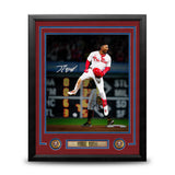 Johan Rojas Jumping on Base Philadelphia Phillies Autographed 11" x 14" Framed Baseball Photo - Dynasty Sports & Framing