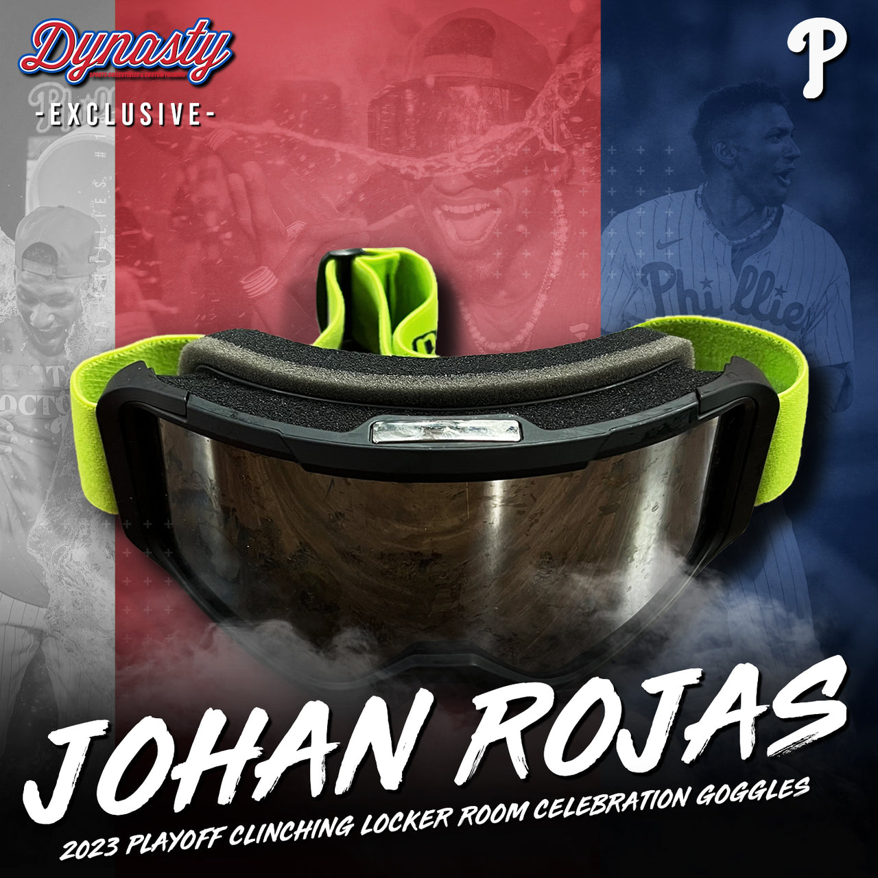 Johan Rojas Philadelphia Phillies Locker Room Celebration Goggles