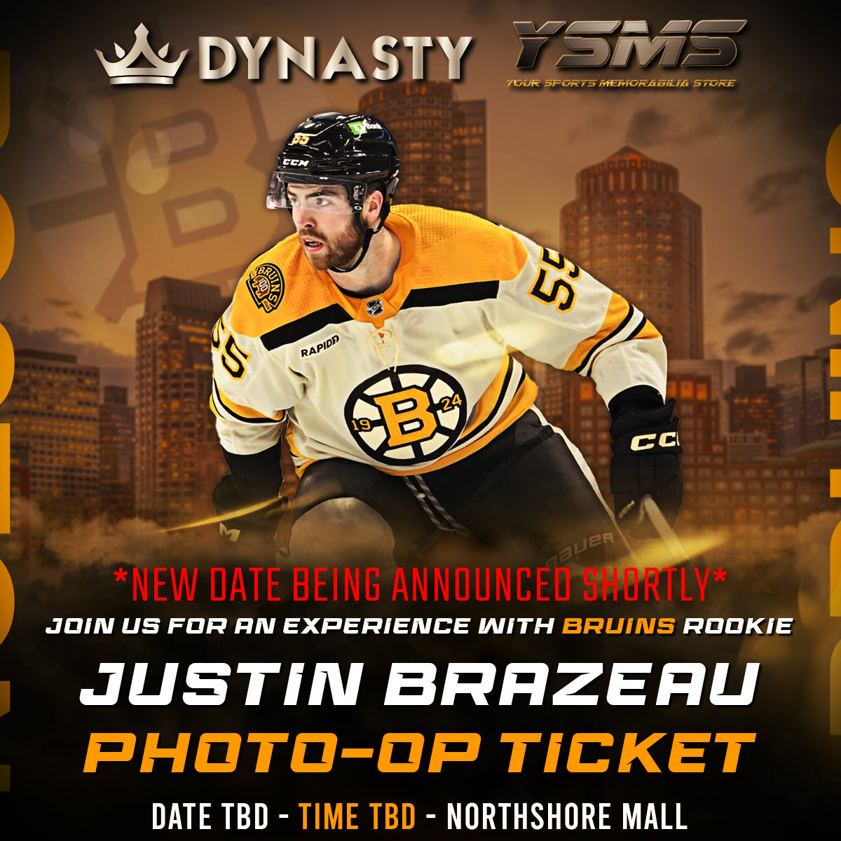 Justin Brazeau Boston Bruins Rookie Experience Ticket