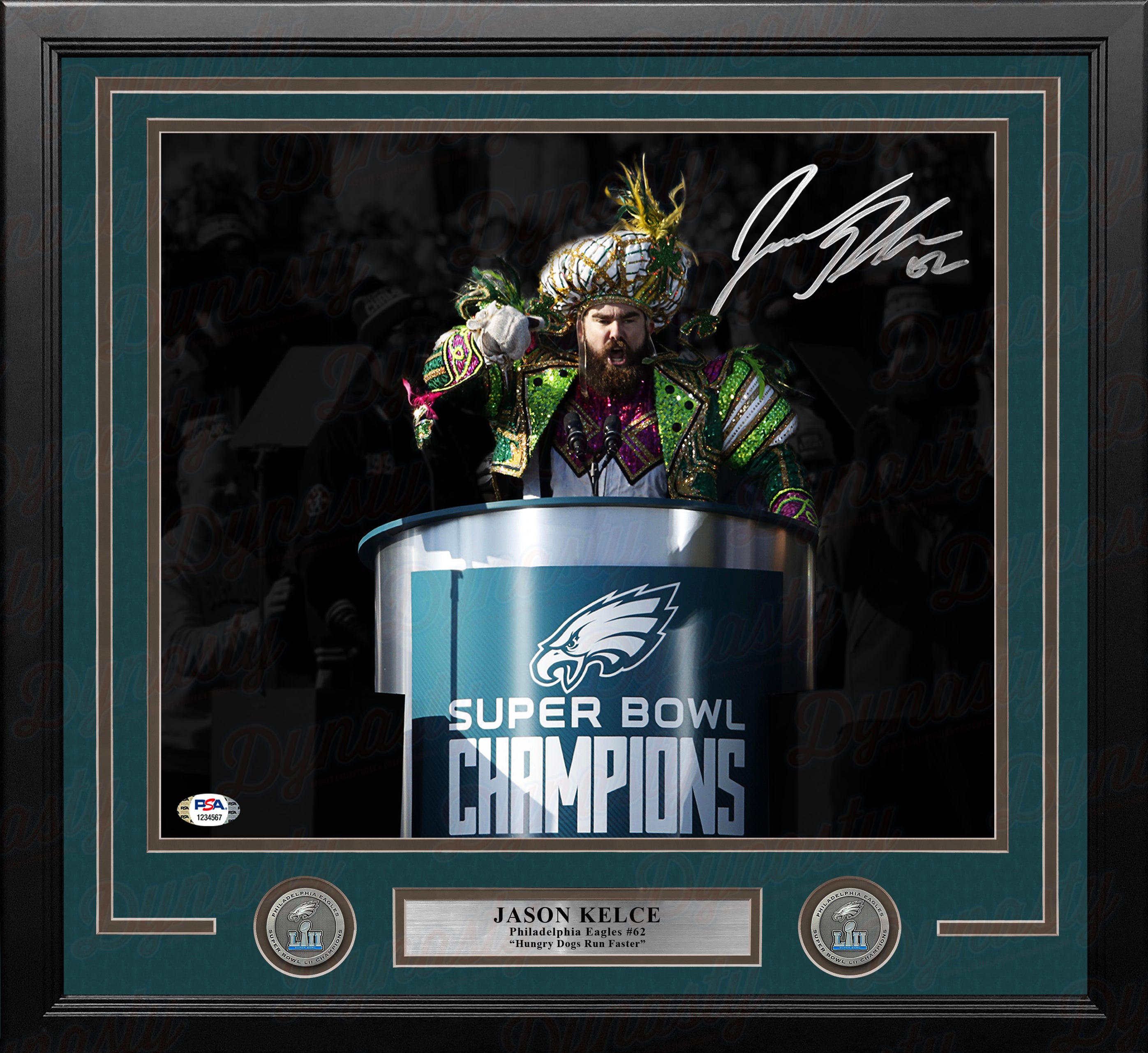 Jason Kelce Super Bowl Speech Philadelphia Eagles Autographed 11' x 14'  Framed Spotlight Photo