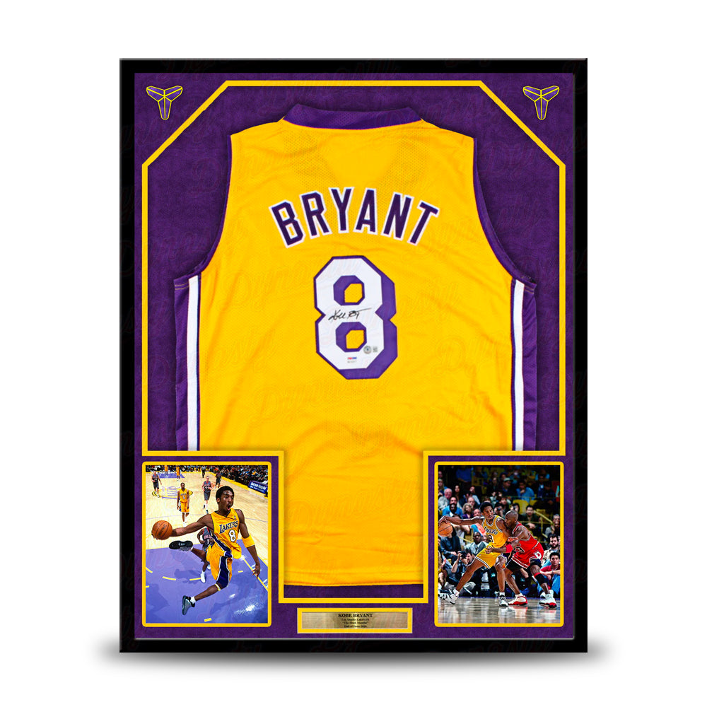 Kobe Bryant Los Angeles Lakers Autographed Framed Basketball Jersey Collage