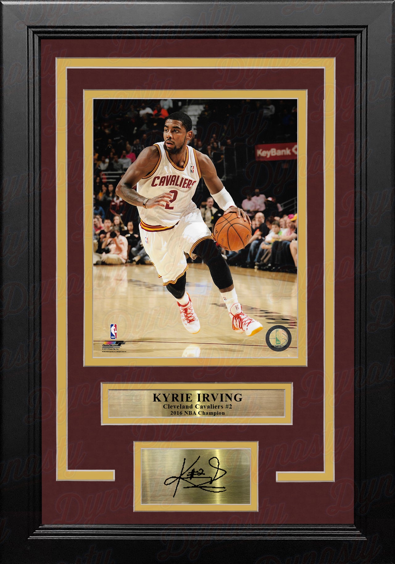 Kyrie Irving in Action Cleveland Cavaliers 8" x 10" Framed Basketball Photo with Engraved Autograph - Dynasty Sports & Framing 