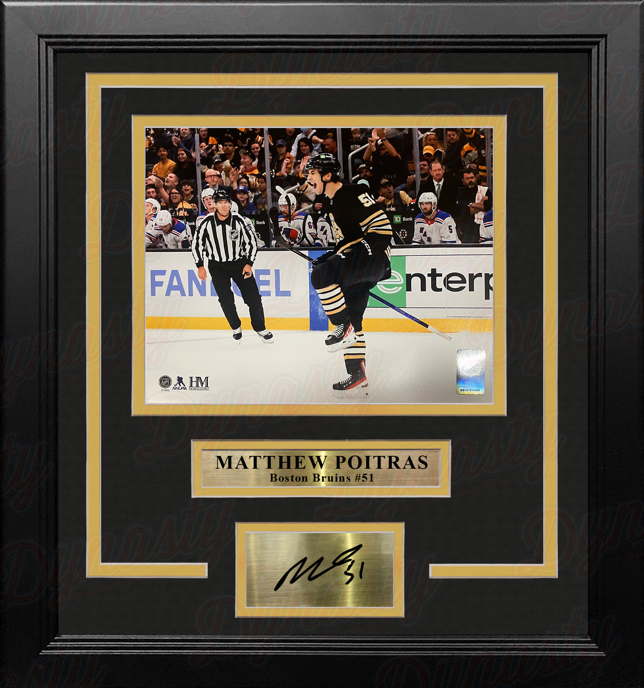 Matthew Poitras Celebration Boston Bruins 16" x 20" Framed Hockey Photo with Engraved Autograph